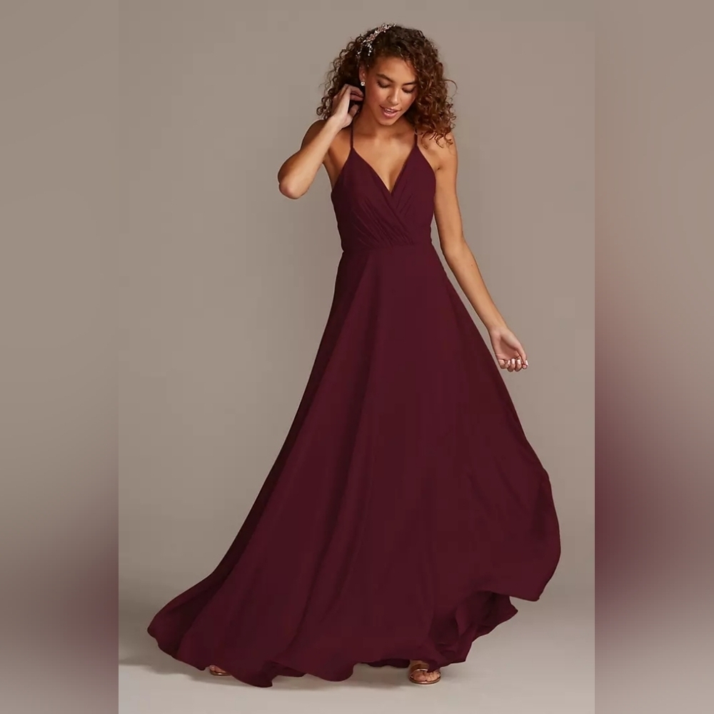 DB STUDIO | Spaghetti Strap Full Skirt Dress in Wine sz 6 - Picture 10 of 12